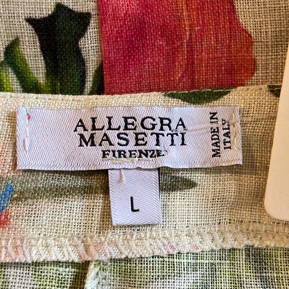 Allegra Masetti NWT Size Large 100% Linen Floral Tropical Shift Dress: 3173 - Picture 7 of 9